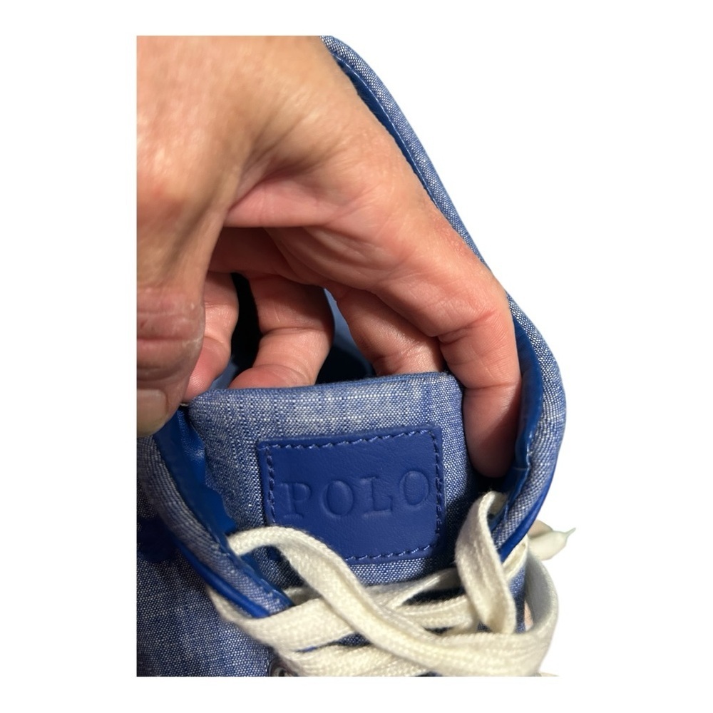 Ralph Lauren Blue Cream Sneakers Casual Comfort(Faxon low) - Picture 8 of 15